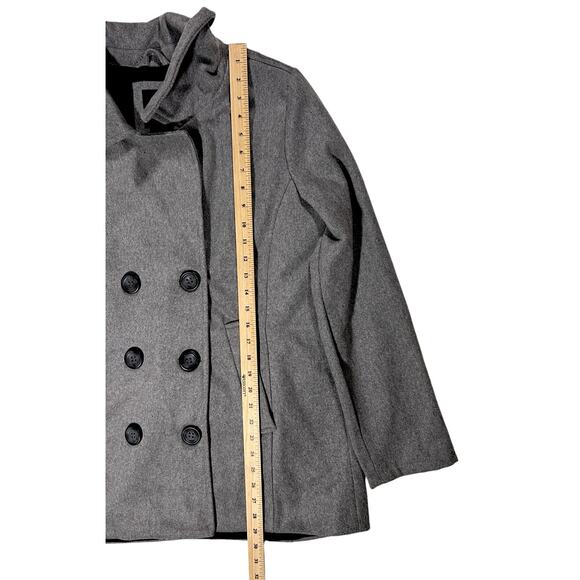 Me Jane Wool Blend Double Breasted Gray Pea Coat XL - Picture 2 of 6